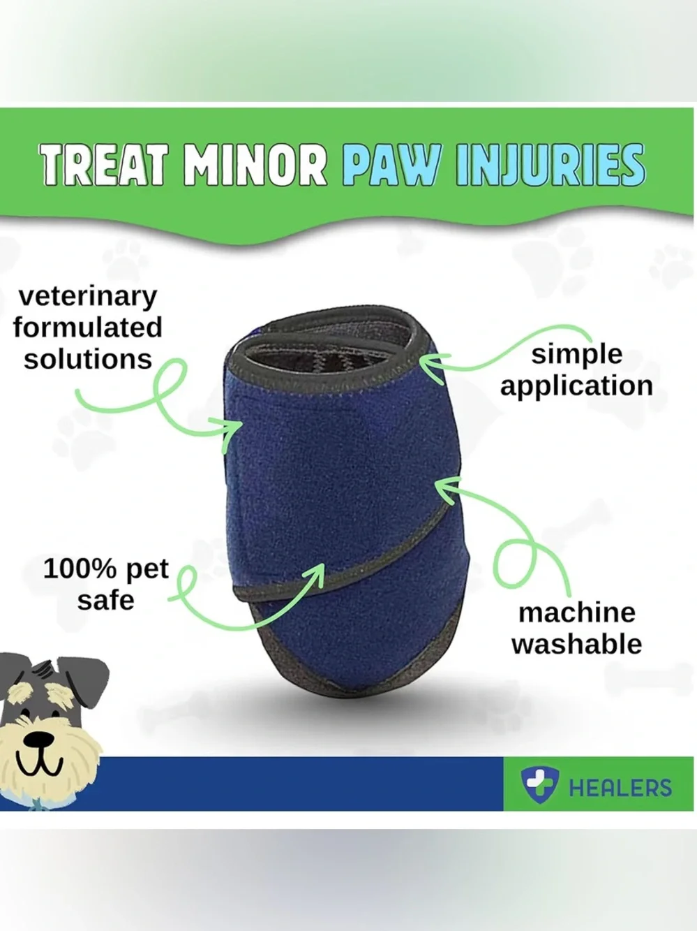 NEW Healers Dog Paw Bootie Medium Single Boot Paw Protector Blue USA Made